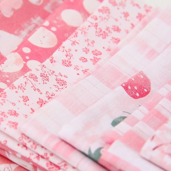 Threadart Exclusive 20 Fat Quarter Bundles - Pink Vintage Prints 100% Cotton Fabric - Premium 100% Cotton Quilting Fabric - No Duplicates - Full Size Fat Quarters 18"x21" - Pink