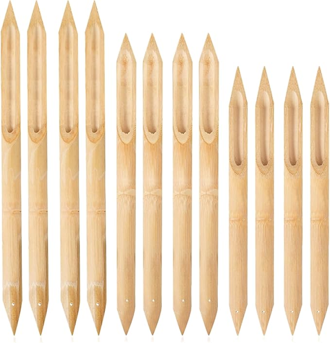 Tenare 12 Pcs Bamboo Reed Pens Double Head Pottery Supplies Wooden Pens Polymer Clay Tools Pottery Ceramic Shaping Tools for DIY Ceramics Clay Sculpture, Small, Medium, Large
