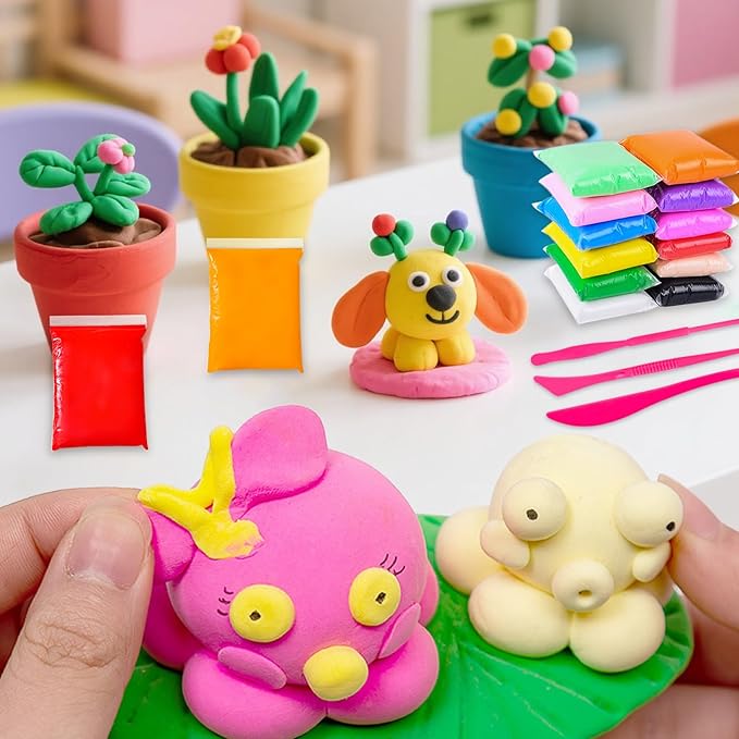 Yellow Air Dry Clay Wolwefa 36 Packs Air Dry Foam Clay, Moldable Super Light Clay Perfect for Arts, Crafts, Classroom Teaching