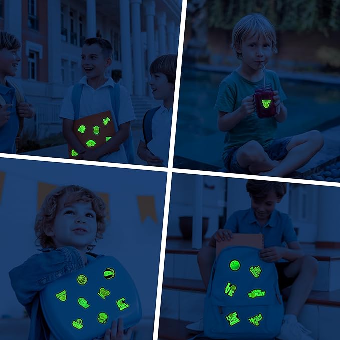 70 PCS Neon Basketball Water Bottle Stickers for Kids, Glow in The Dark Vinyl Decals for Laptop Skateboard Phone Case, Teens Adults Boys Girls Colorful Sports Decor
