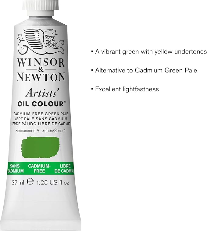 Winsor & Newton Artists' Oil Color, 37ml (1.25 oz) Tube, Cadmium-Free Green Pale