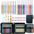 Mdoker 21 Sizes Crochet Hooks Set,Ergonomic Crochet Hook with Case for Arthritic Hands,Complete Crochet Set for Beginners & Crochet Lovers(0.8mm-10mm)