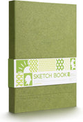 Arrtx Premium Hardcover Sketch Book, 60 Sheets/120 Pages, 180 GSM Thick Acid-Free Drawing Paper, Hardbound Sketch Pad with Inner Pocket, Green 8.5"x6.1" Sketchbook
