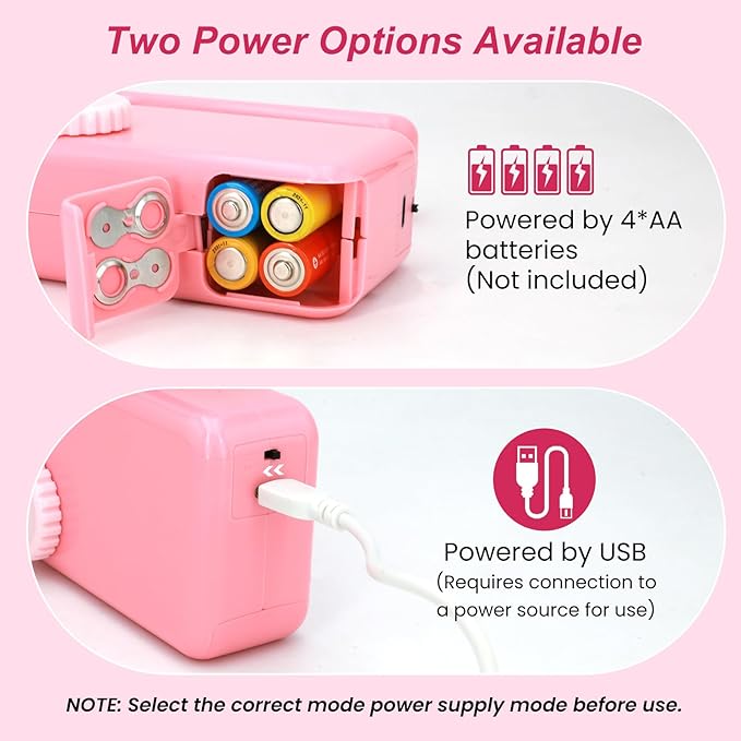 Handheld Sewing Machine for Beginners, Portable Mini Sewing Machine with Two Speed Modes, Easy to Operate and Fast Stitch Suitable for Clothes, Fabrics and Quick Home Repairs (Pink)