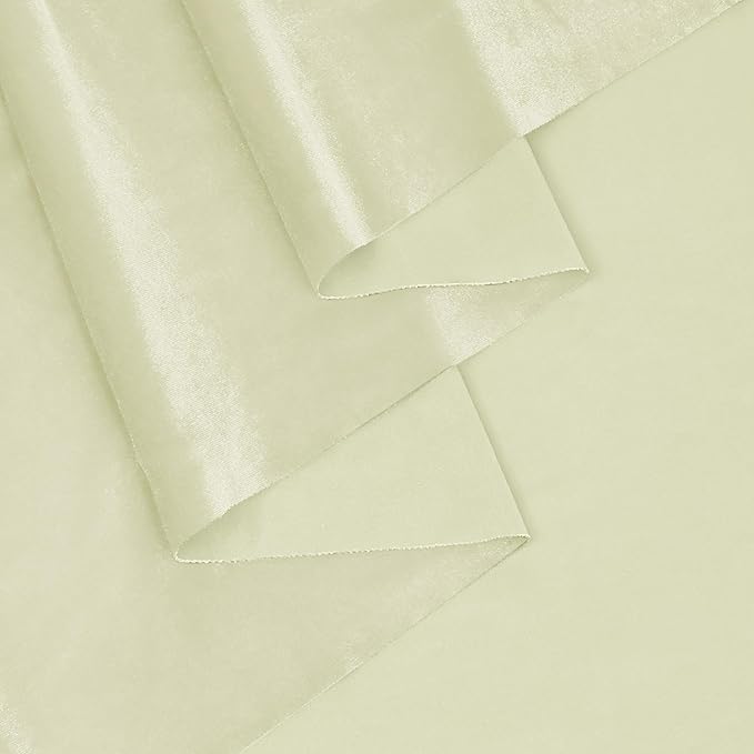 KKJIAF Ivory Stretch Velvet Fabric 60 Inch Wide, 1 Yard Soft Stretchy Fabric for Sewing Clothes, Apparel, Costume, Crafts - 90% Polyester 10% Spandex