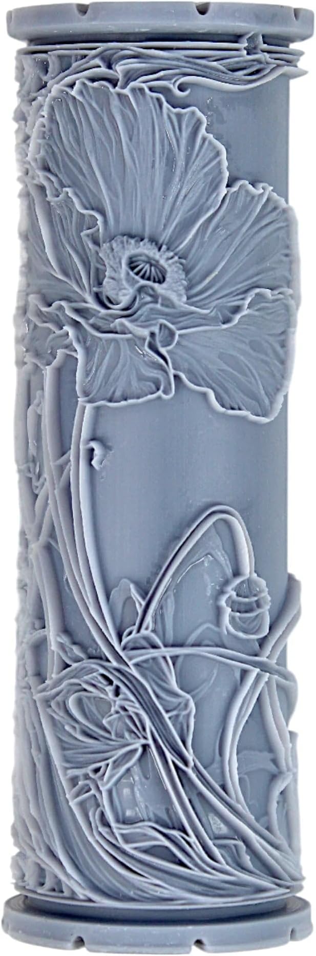 Poppy Clay Texture Roller (4") - Flower Set #02 - Embossing Pattern Roller for Polymer & Ceramic Clay, Pottery & Crafts