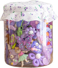 Holiday Magic Craft Button Jar | Christmas Embellishment Assortment, Sew-Thru, Loop-Back & Flat-Back Buttons for DIY Crafts, Christmas Ornaments Décor | 80 Pcs, Purple