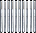 Drawing and Sketching Pens Set - 10 Black Fineliner Pens 0.2mm to 1.0mm Width Tips & 2.5mm Micro Calligraphy Brush-tip Pen, Ideal Gift Idea for Artists and Beginners