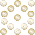 100 Pack Bige Sewing Buttons 0.45 inch 18L Glitter Round Polished 2 Hole Buttons Glossy Plastic 11mm Ideal for Sewing Blouse Skirt School Outfits Aprons Pants Jackets Accessories Bags DIY Crafts