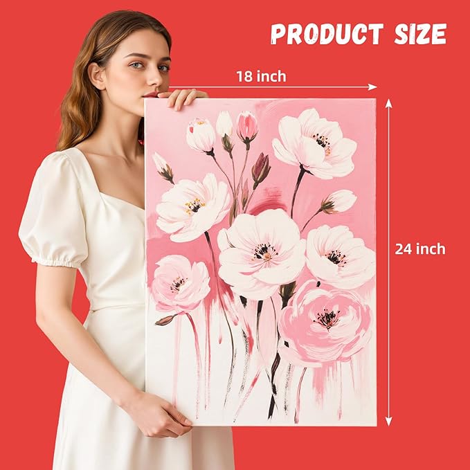 Simetufy 18x24inch 12Pcs Large Flat Canvas Boards Panels for Painting, Gesso Primed Acid-Free 100% Cotton Art Boards for Acrylics Oil Watercolor Tempera Paints