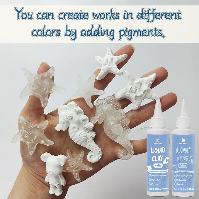 Liquid Polymer Clay Translucent 4.2oz, Liquid Clay for Polymer Clay Oven-Bake, for DIY Enthusiasts, Education and Crafting, Easy to Shape & Multi-Mold Compatible