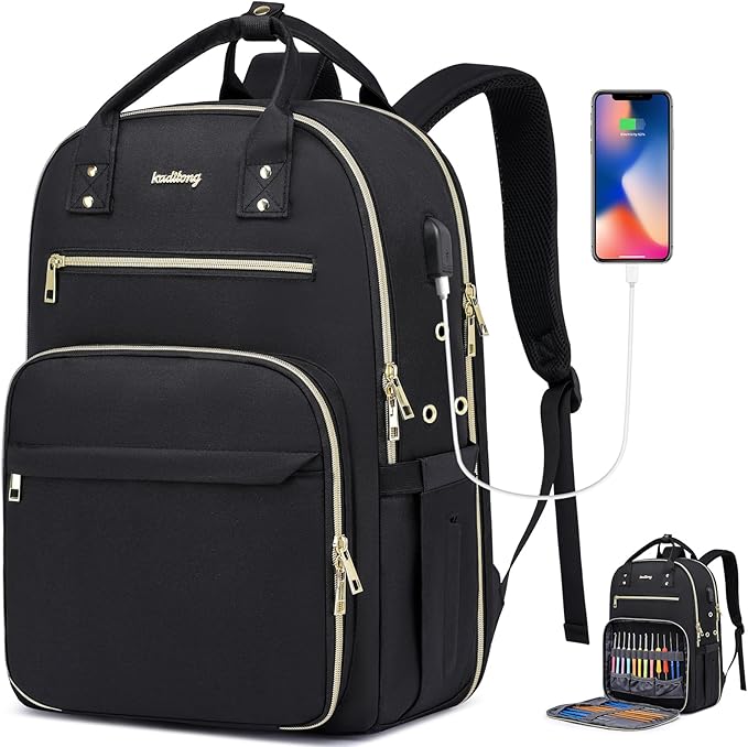 Knitting Bag Crochet Backpack for Crocheters,Yarn Organizer Storage for Knitters Travel,Large Capacity Crochet Bag Yarn Storage Tote Bag with USB Port Knitting Gifts for Women