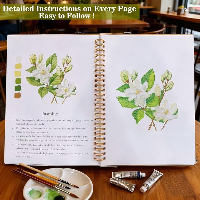 Watercolor Workbooks Coloring Book Beginner Friendly Painting Kit Easy Nature Scenes Paint Set Art Crafts for Creative Exploration Gift for Adults (Birds Series, Without Palette)