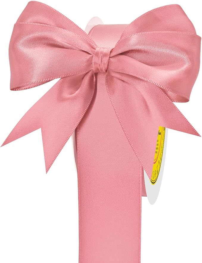 Double Face Lt.Coral Satin Ribbon 1-1/2 inch X 50 Yards Polyester Lt.Coral Ribbon for Gift Wrapping Very Suitable for Weddings Party Hair Bow Invitation Decorations and More