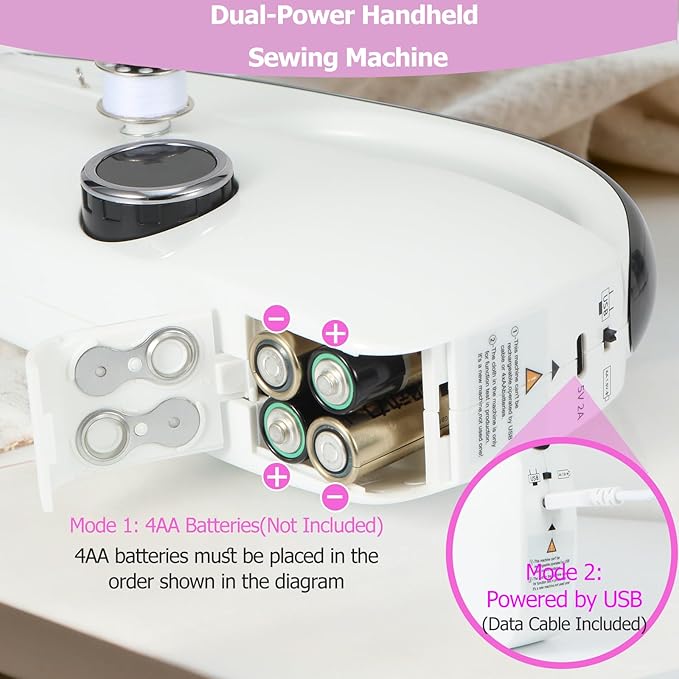 Mini Handheld Sewing Machine for Beginners, Easy to Use, Fast Stitching — Perfect for Clothes, Fabrics, and Quick Home Repairs for Mom Birthday Valentine's Day and Christmas