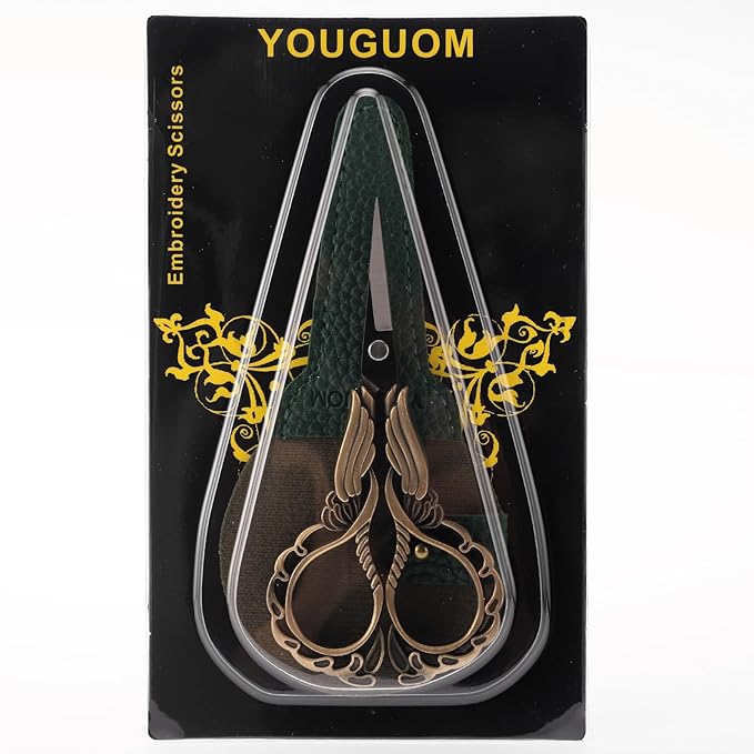 Sharp Detail Scissors with Case Embroidery Crafting Sewing Scissor for Needlework Threading Craft Artwork DIY Tools, Vintage Little Precision Shears