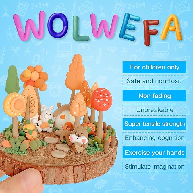 White Air Dry Clay Wolwefa 72 Packs Air Dry Foam Clay, Moldable Super Light Clay Perfect for Arts, Crafts, Classroom Teaching