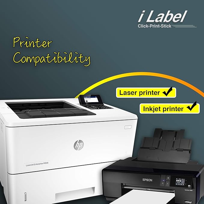8.5" x 11" Full Sheet Label Sticker Paper for Laser & Inkjet Printers[50 Sheets,50 Labels]