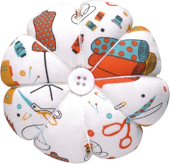 eZAKKA Pin Cushions for Sewing, Wrist Pin Cushion Cute Sewing Pin Holder Needle Pincushions (Sewing Necessities Pattern White)