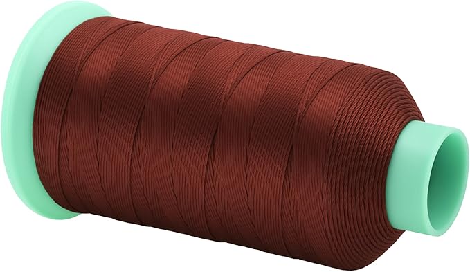 Mandala Crafts Size 69 210D T70 Bonded Nylon Thread - Copper Brown 1500 YDs Tex 70 Heavy Duty Sewing Threads for Leather, Jeans, Weaving, Outdoor Marine Upholstery