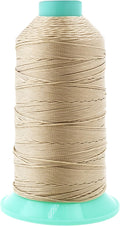 Mandala Crafts Size 346 210D T350 Bonded Nylon Thread - Cream 415 YDs Tex 350 Heavy Duty Sewing Threads for Leather, Jeans, Weaving, Outdoor Marine Upholstery