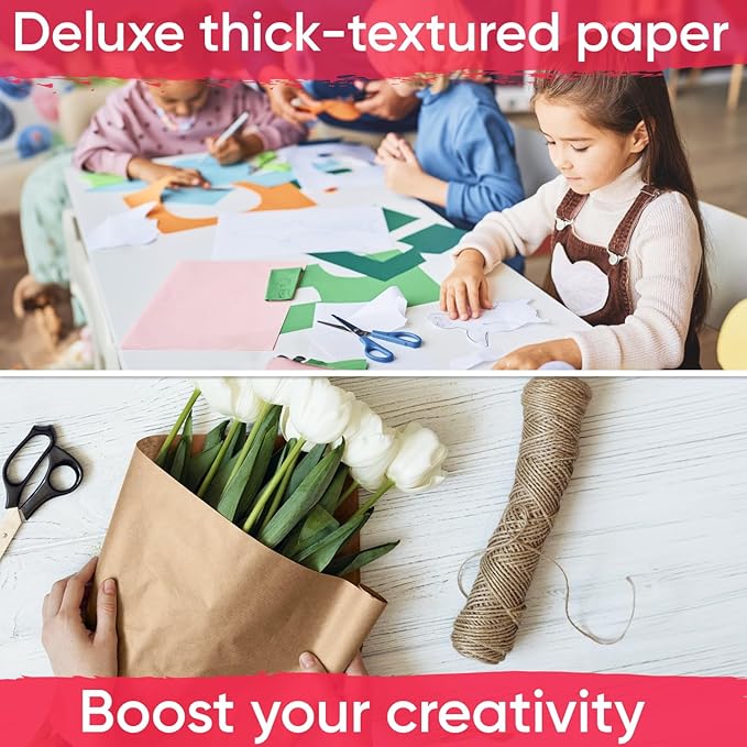 36" x 1200" (100 ft) Brown Kraft Paper Roll (Value Pack of 2), 45 lbs Thickness, Made in USA Colored Kraft Paper for School, Bulletin Board - Odorless, Non-Toxic, Safe for Kids