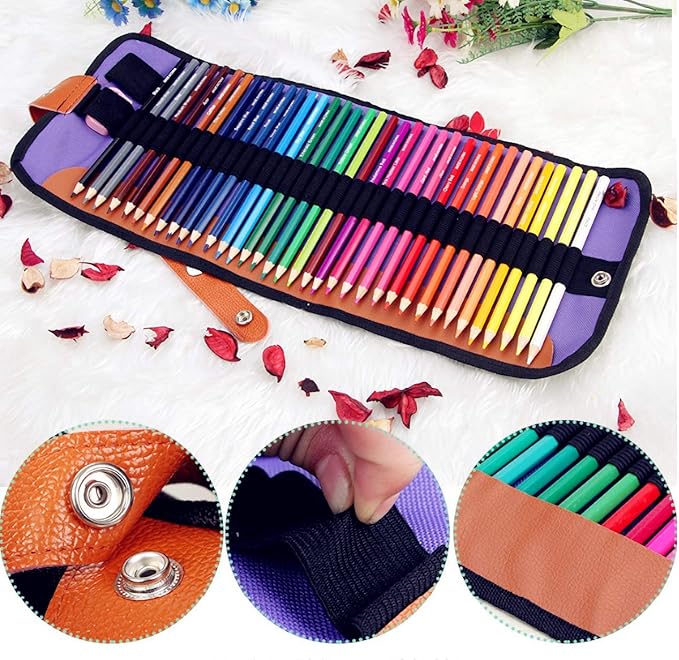 36 Colored Pencils Set, Artist Coloring Pencils for Adult Coloring Books, Artist Sketch, Premier Drawing Pencils with Canvas Roll-up Pouch Bag and Pencil Sharpener
