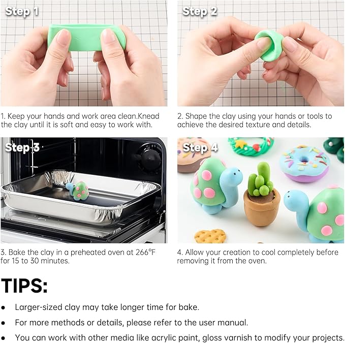 Shuttle Art 117 PCS Polymer Clay Kit, 95 Unique Colors & Extra Basic Colors, 5 Carving Tools, Non-Toxic, Non-Sticky, Small Block, Ideal Gift for Kids