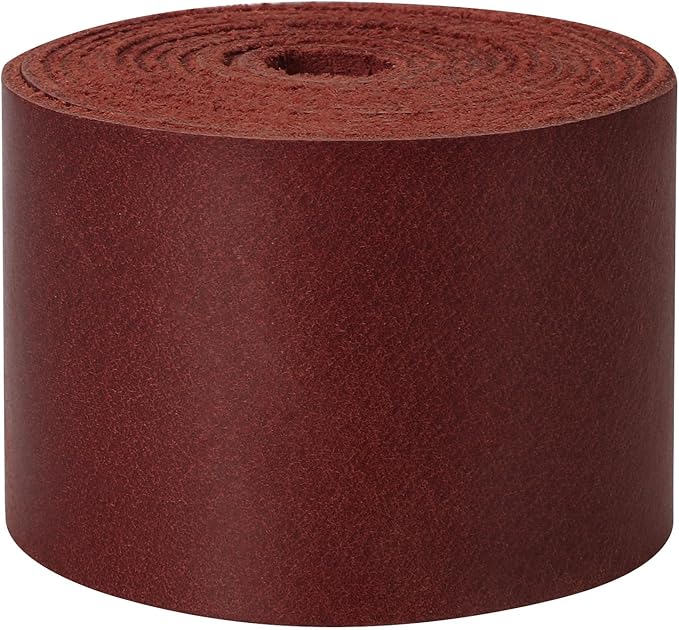 Ringsun 2 Inches Wide Flat Leather Straps for Crafts, Full Grain Leather Strips for Crafts, Tooling (2mm Thick 72.5 Inches Long Red)