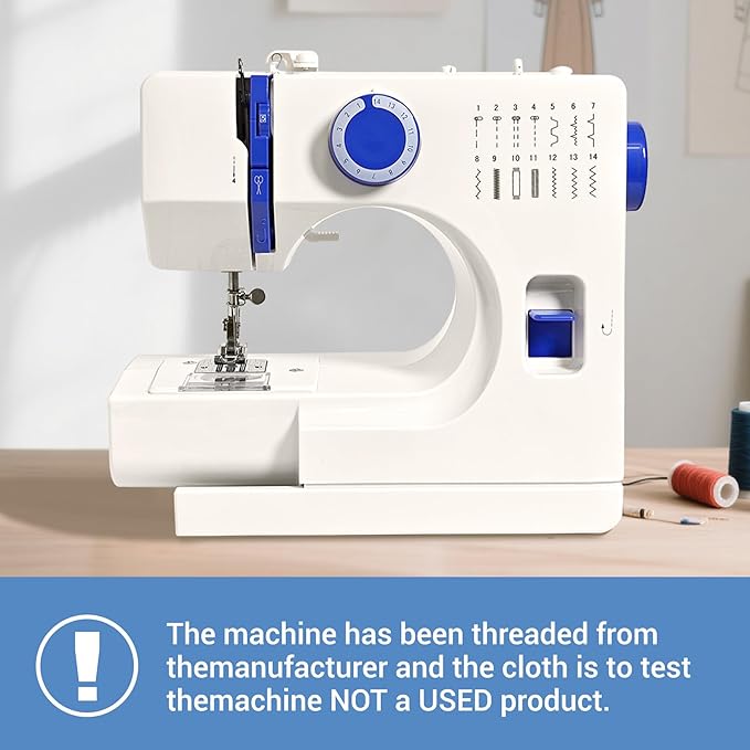 All-in-One Sewing Machine for Beginners, Easy to Use Dual Speed Control with 16 Built-in Stitches, Auto Bobbin Winder, Foot Pedal, Perfect for Sewing, Mending, Crafting for Home & Travel