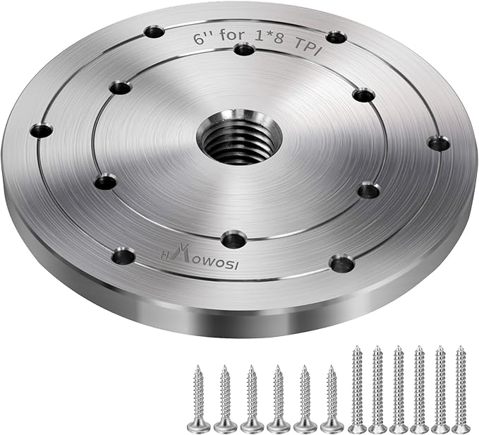 6" Steel Wood Lathe Faceplate,Faceplate for Wood Lathe,Lathe Face Plate Fit for 1" x 8TPI Spindle with Screwchuck