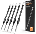 Nicpro 5 PCS Detail Paint Brushes, Extra Fine Tip 000 Miniature Painting Artist Set, 3/0 Small Micro Brushes for Acrylic Watercolor Oil, Paint by Number, Craft, Models Rock Painting Army (Black)