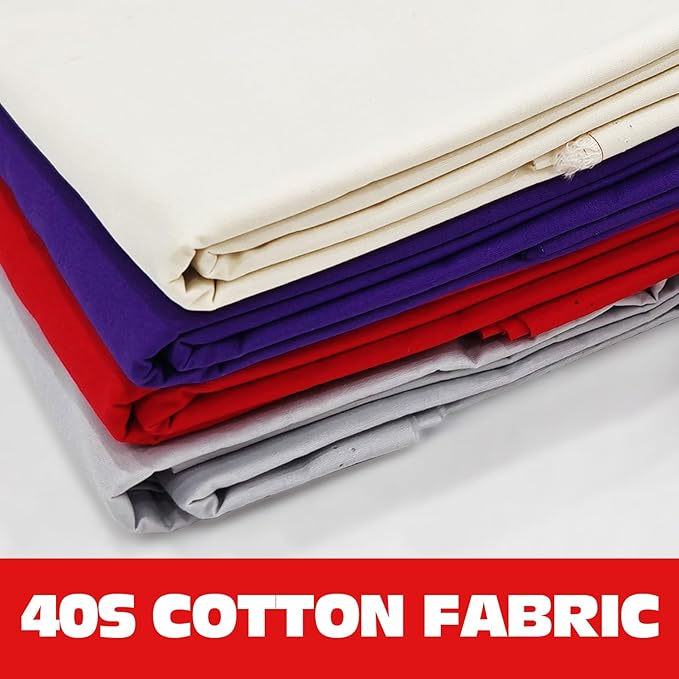 100% Red Cotton Fabric for Sewing by 3 Yard, 59”Width Quilting Fabric Medium Weight 5.8 oz, Muslin Fabric by The Yard, Embroidery Cloth