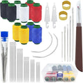Upholstery Repair Sewing Needles Kit, 47pcs Needle and Thread Set with Seam Ripper, Leather Hand Sewing Stitching Needles, Threader, Thimble, Thread for Car Seats Carpets Shoes Backpacks Craft DIY