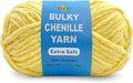 Soft Velvet Yarn Chenille Yarn for Crocheting and Knitting – Bulky (93 Yards/100g) - Polyester - Yarn for Blanket Amigurumi Weaving Crafts (Yellow, 1 Pack)