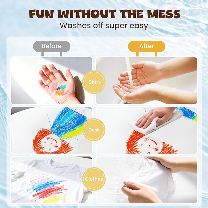JUPITEARTH 36 Colors Tempera Paint Sticks, Washable Rocket Paint Sticks for Kids, Non-Toxic and Quick Drying