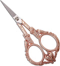 Sewing Embroidery Scissors – Small Vintage Sharp Pointed Tip Shears for Craft, Artwork, Handicraft DIY Tool, 4.6in Rose Gold Bird Style