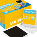 AUREUO Mini Magnetic Stretched Canvas 3x3 Inch / 24 Pack - Small Square Wrapped Canvas Board with Magnet Back, Art Gift Set Tiny Framed Bulk Pack Canvases for Christmas Painting & Craft