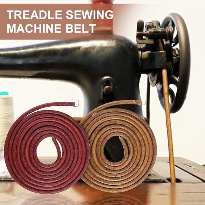 2pcs Sewing Machine Belts,Sewing-Machine Belts Replacement with Old Sewing Machine Parts Accessories Clean Set,Treadle-Sewing Machines Belt with Hook