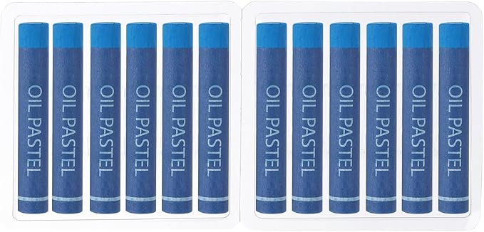 PATIKIL Cobalt Blue Oil Pastels, 12Pcs Soft Oil Crayons Creamy Pastels Stick Art Supplies for Art Painting Drawing Blending Graffiti for Artists Beginners