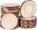 20 Pcs Natural Wood Slices, BetterJonny 3.9-4.7inch Unfinished Predrilled Round Wooden Circles Wood Discs for Christmas Ornaments DIY Crafts Decoration