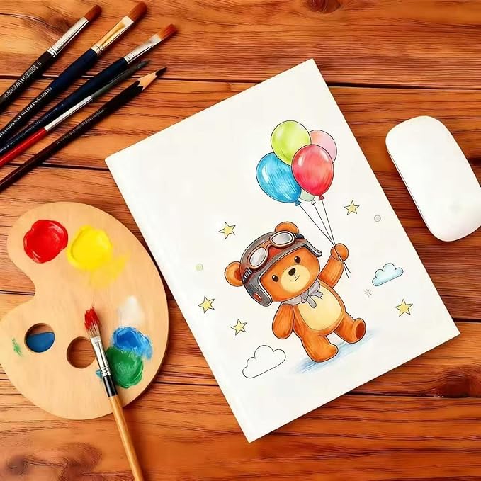 6PCS 7x10 Inch White Blank Books for Kids to Write Stories, Hardcover Sketchbooks for Students Empty Blank Comic Book DIY Make Your Own Book Blank inside 48 Pages