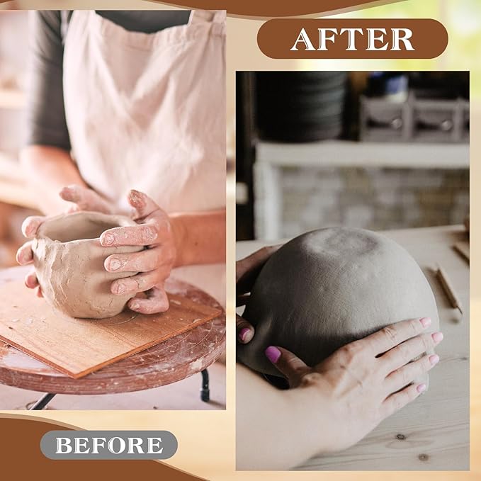 DoubleFill 4 Pack Pottery Molds Plaster Molds Wood Pottery Tools with Handle for Ceramic Top Forms DIY Bowls Plate Dish Slump Press Art Making(Hemispherical,4.5'' 5.5'' 6.5'' 7.5'' Thickness 3'')