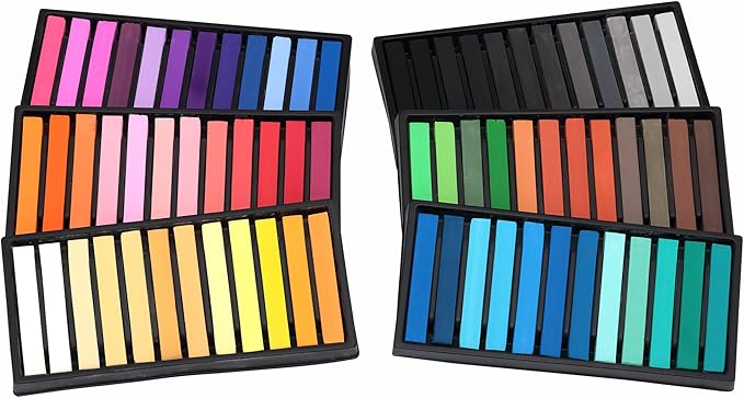Soho Urban Artist Soft Pastel Sketch Squares - Richly Pigmented, Vibrant Color Soft Pastels for Artists Professional Pastel Artwork Studies and Sketching - Set of 72 Assorted Chalk Pastels