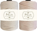 Maxee Premium Polyester Macrame Cord 3 mm × 218 yd (2 Pack),3mm 100% Polypropylene Macrame Cord,Ideal for Crochet, Wall Hangers, Bags, Rugs & DIY Crafts
