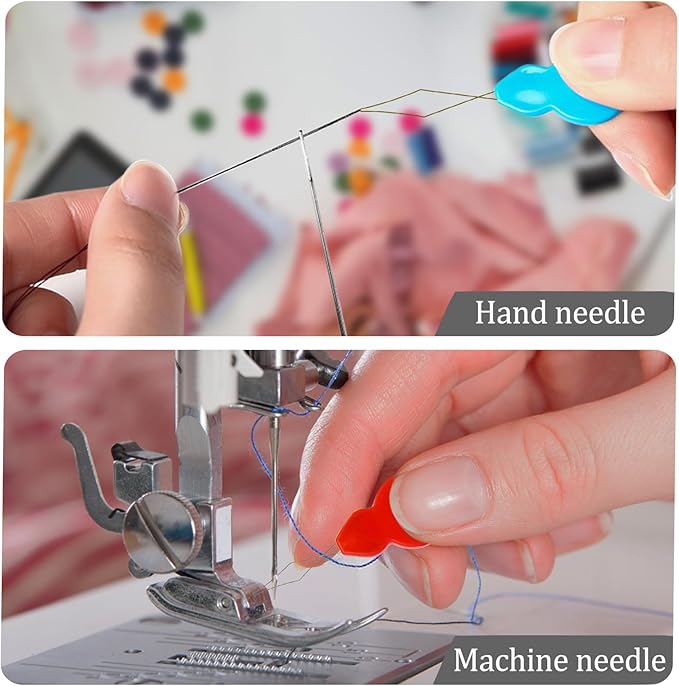 Needle Threaders, Plastic Needle Threaders for Hand Sewing, Gourd Shaped Sewing Machine Needle Threaders with Clear Box, Threader for Small Eye Needles, Embroidery, DIY Arts, 30 PCS