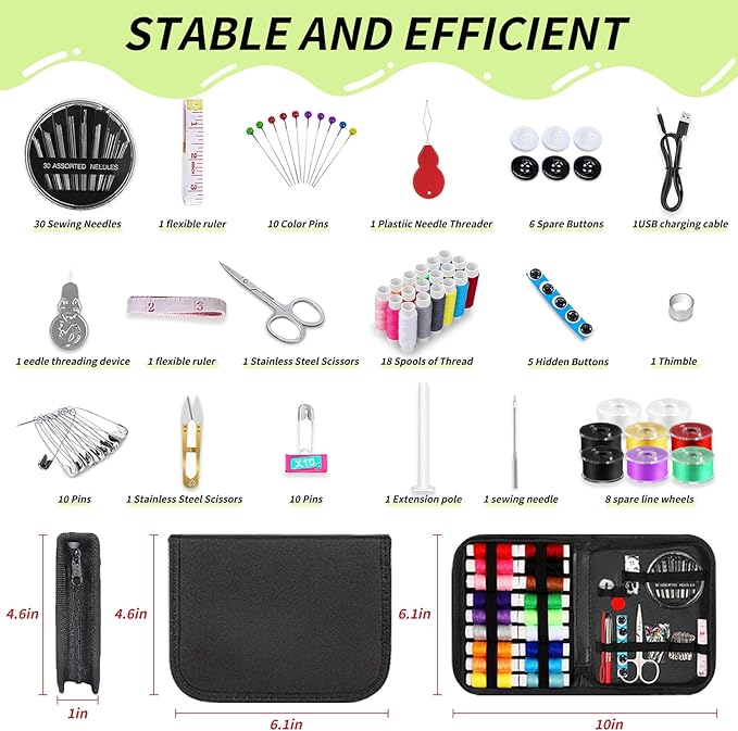 Handheld Sewing Machine,Electric Mini Portable Sewing Machine for Beginners & Adults, Battery/USB Powered, Includes Other Tools and Sewing Threads,Companion for DIY Hand Sewing Enthusiasts