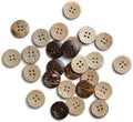 20mm Brown Coconut Shell Buttons 4/5 inch 4 Holes 100PCS
