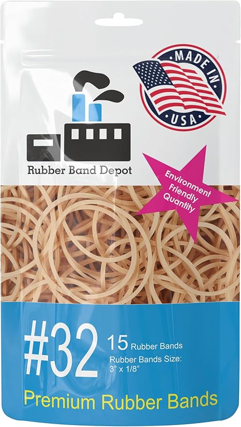 3" x 1/8'' - Size #32 - Rubber Band Depot - Everyday Rubber Bands, Business Bands - 15 Rubber Bands