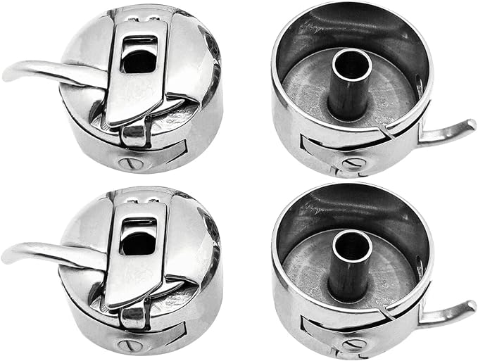 YEQIN 4 Pieces Sewing Machine Bobbin Case Stainless Steel Bobbin Case for All Front Loading 15 Class Machines